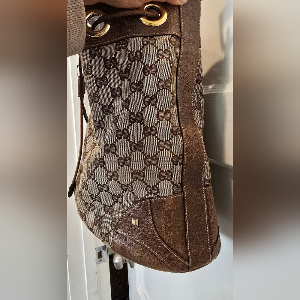 Gucci Brown/Biege Monogram Canvas Women's Bag
